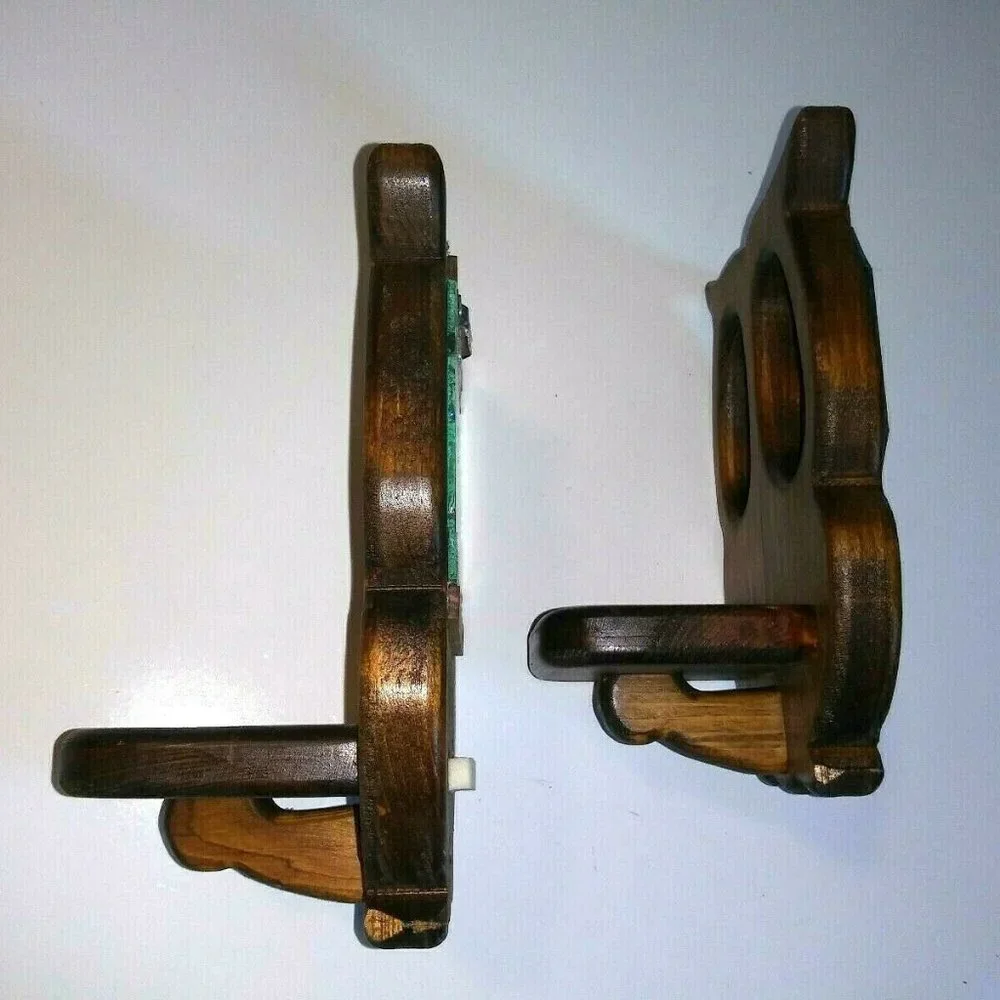 2 VTG rustic Wood Shelves Owl shelf /sconces 8.5
